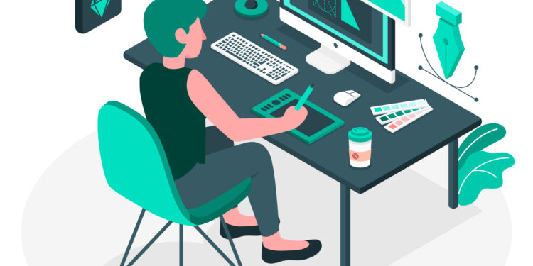 An illustration of a designer working